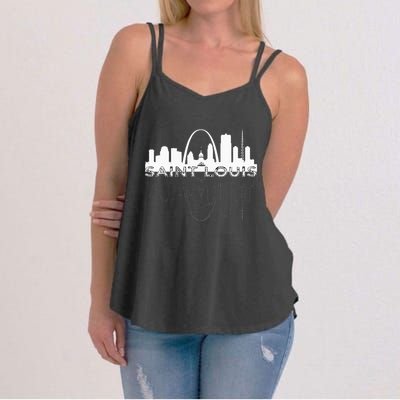 City Of St Louis Missouri Skyline Art Gateway Arch Women's Strappy Tank