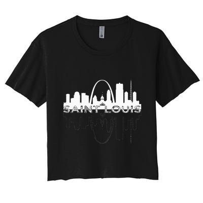 City Of St Louis Missouri Skyline Art Gateway Arch Crop Top