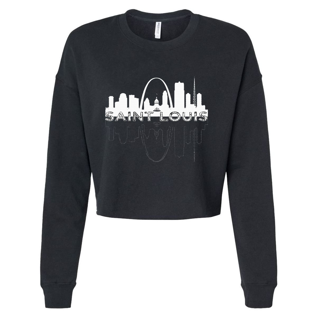 City Of St Louis Missouri Skyline Art Gateway Arch Cropped Pullover Crew