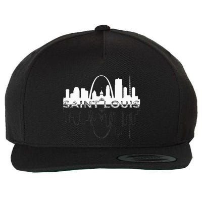 City Of St Louis Missouri Skyline Art Gateway Arch Wool Snapback Cap