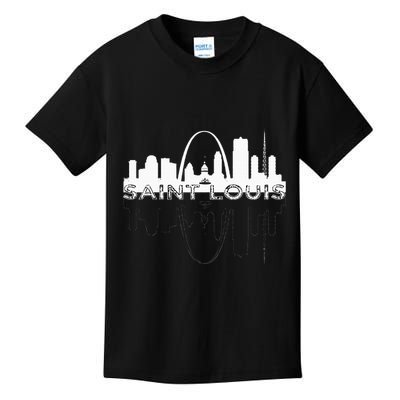 City Of St Louis Missouri Skyline Art Gateway Arch Kids T-Shirt