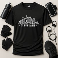 Cleveland Ohio Skyline Cooling Performance Crew T-Shirt