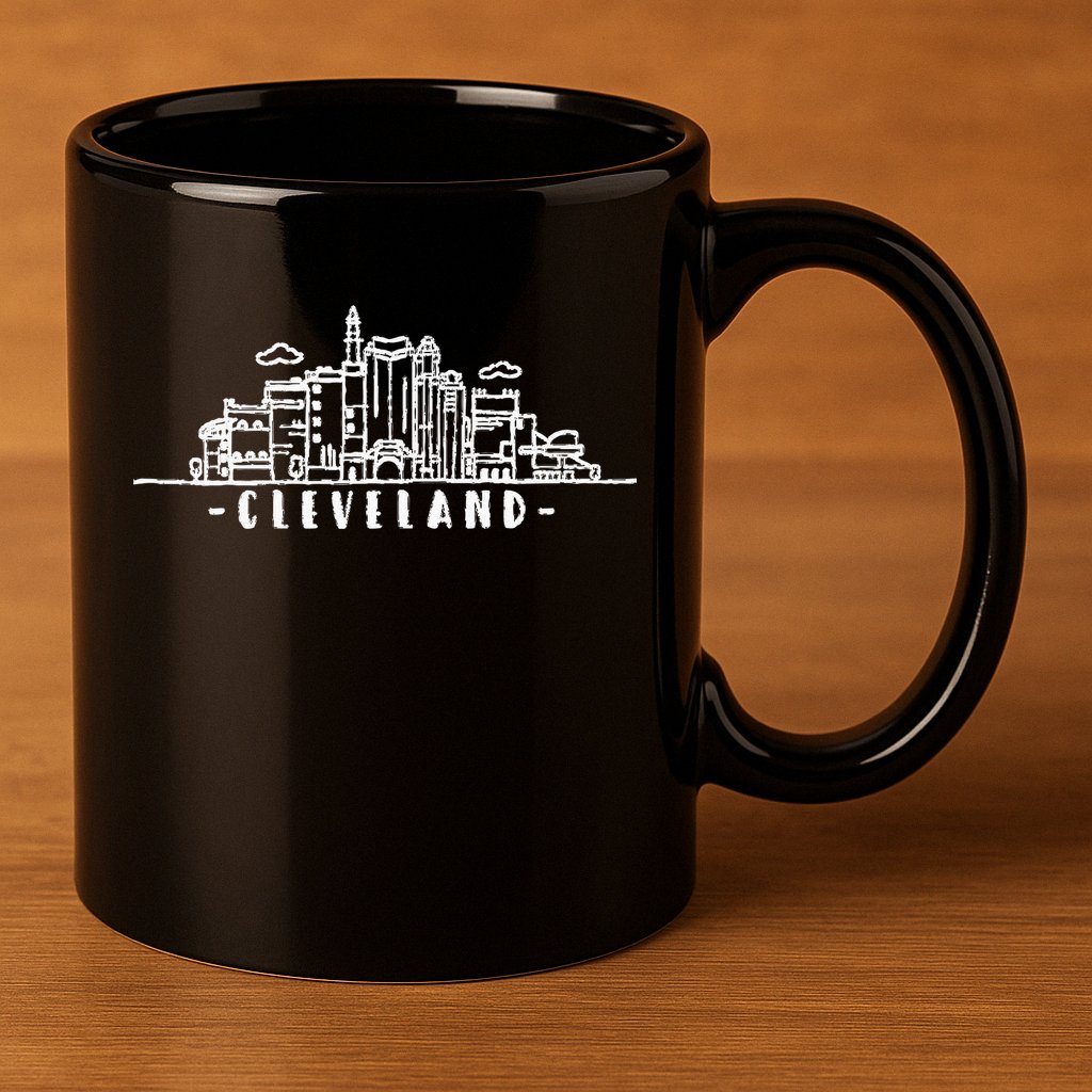 Cleveland Ohio Skyline 11oz C Handle Ceramic Mug