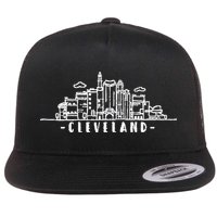Cleveland Ohio Skyline Flat Bill Trucker Hat