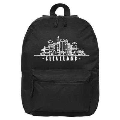 Cleveland Ohio Skyline 16 in Basic Backpack