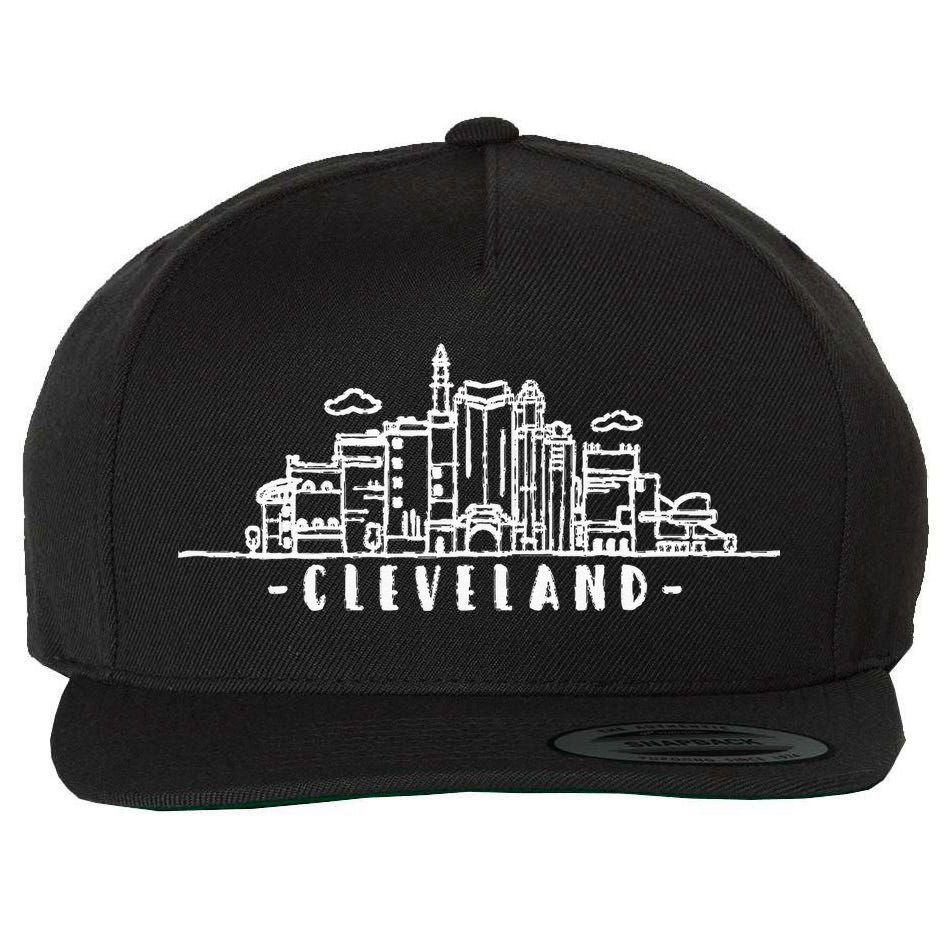 Cleveland Ohio Skyline Wool Snapback Cap