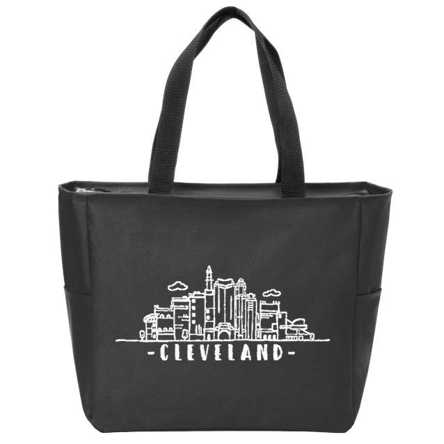 Cleveland Ohio Skyline Zip Tote Bag