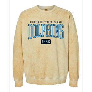 College Of Staten Island Dolphins Est Date Colorblast Crewneck Sweatshirt