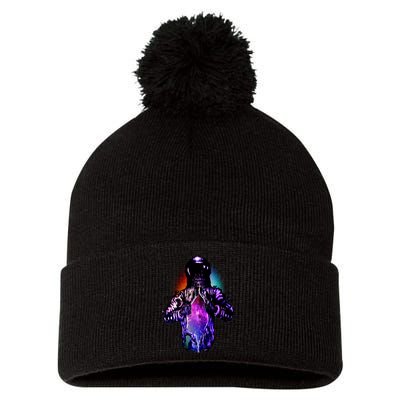 Cosmic Astronaut Pom Pom 12in Knit Beanie