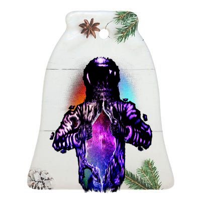 Cosmic Astronaut Ceramic Bell Ornament