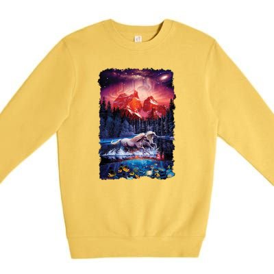 Cosmic Fantasy Unicorns In Another World Premium Crewneck Sweatshirt