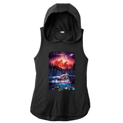 Cosmic Fantasy Unicorns In Another World Ladies PosiCharge Tri-Blend Wicking Draft Hoodie Tank