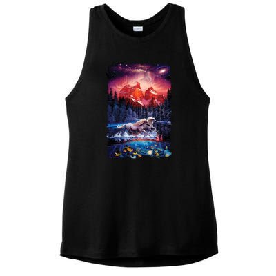 Cosmic Fantasy Unicorns In Another World Ladies PosiCharge Tri-Blend Wicking Tank