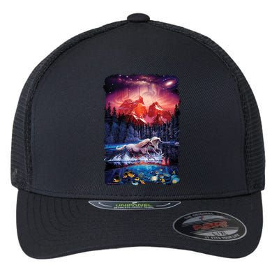 Cosmic Fantasy Unicorns In Another World Flexfit Unipanel Trucker Cap