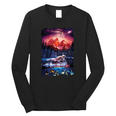 Cosmic Fantasy Unicorns In Another World Long Sleeve Shirt