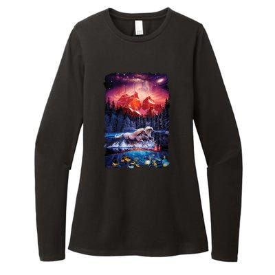 Cosmic Fantasy Unicorns In Another World Womens CVC Long Sleeve Shirt