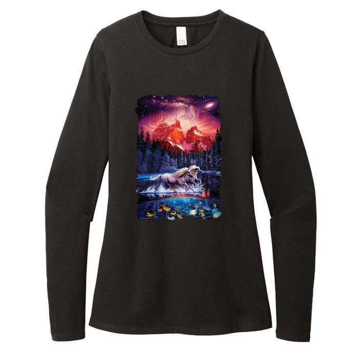 Cosmic Fantasy Unicorns In Another World Womens CVC Long Sleeve Shirt