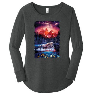 Cosmic Fantasy Unicorns In Another World Women's Perfect Tri Tunic Long Sleeve Shirt