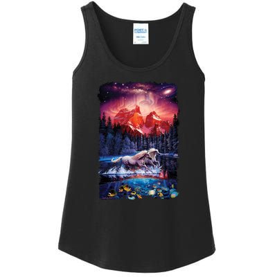 Cosmic Fantasy Unicorns In Another World Ladies Essential Tank