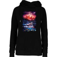 Cosmic Fantasy Unicorns In Another World Womens Funnel Neck Pullover Hood