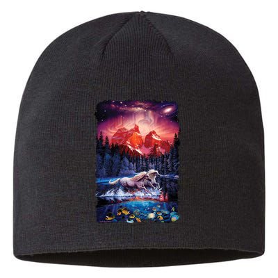 Cosmic Fantasy Unicorns In Another World Sustainable Beanie