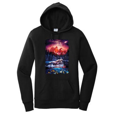 Cosmic Fantasy Unicorns In Another World Women's Pullover Hoodie