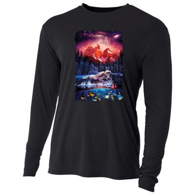 Cosmic Fantasy Unicorns In Another World Cooling Performance Long Sleeve Crew