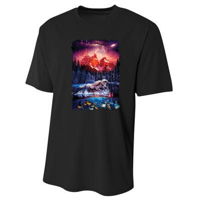 Cosmic Fantasy Unicorns In Another World Performance Sprint T-Shirt