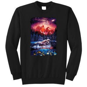 Cosmic Fantasy Unicorns In Another World Tall Sweatshirt