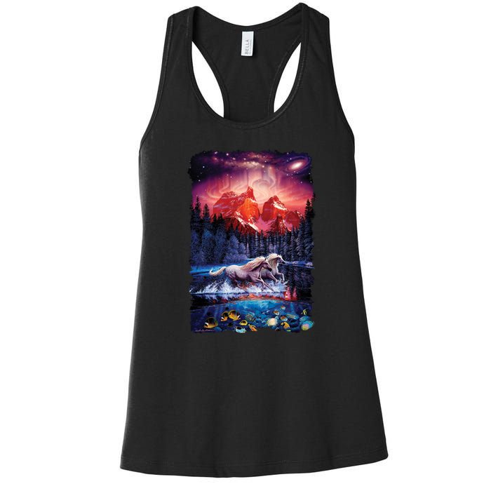 Cosmic Fantasy Unicorns In Another World Women's Racerback Tank