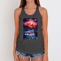 Cosmic Fantasy Unicorns In Another World Women's Knotted Racerback Tank