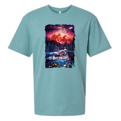 Cosmic Fantasy Unicorns In Another World Sueded Cloud Jersey T-Shirt