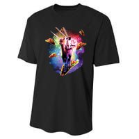 Cosmic Laser Cat Riding Alpacacorn Shooting Tacos Performance Sprint T-Shirt