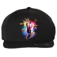 Cosmic Laser Cat Riding Alpacacorn Shooting Tacos Wool Snapback Cap