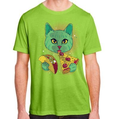 Cosmic Pizza Taco Space Cat Adult ChromaSoft Performance T-Shirt