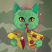 Cosmic Pizza Taco Space Cat Legacy Tie Dye Trucker Hat