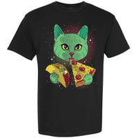 Cosmic Pizza Taco Space Cat Garment-Dyed Heavyweight T-Shirt
