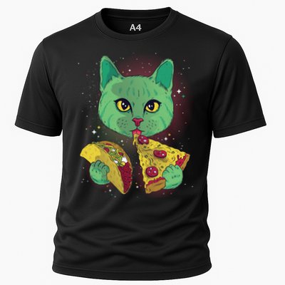 Cosmic Pizza Taco Space Cat Performance Shirt