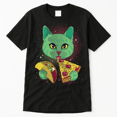 Cosmic Pizza Taco Space Cat Tall T-Shirt