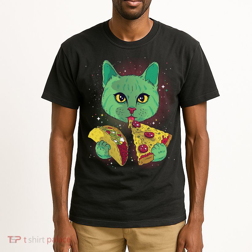 Cosmic Pizza Taco Space Cat Tall T-Shirt