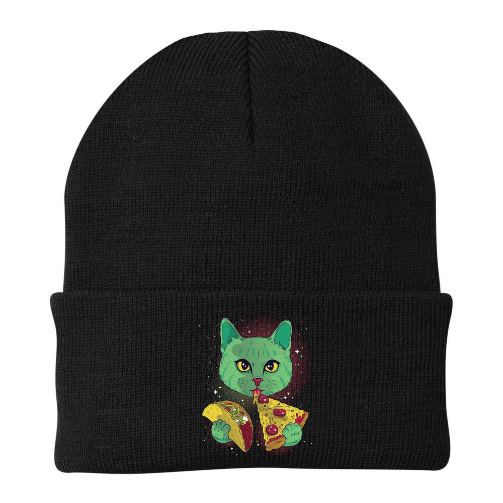 Cosmic Pizza Taco Space Cat Beanie