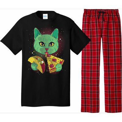 Cosmic Pizza Taco Space Cat Pajama Set