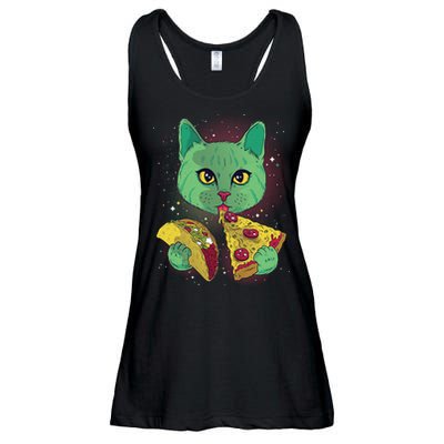 Cosmic Pizza Taco Space Cat Ladies Essential Flowy Tank