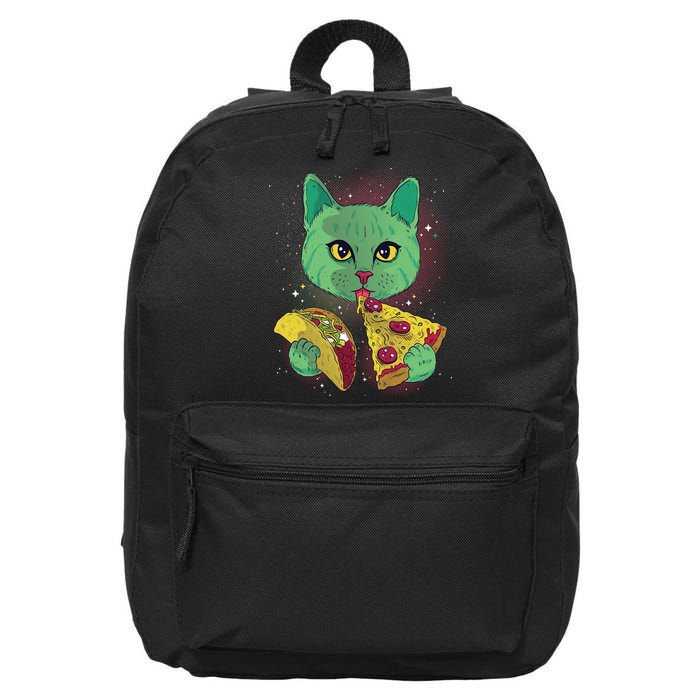 Cosmic Pizza Taco Space Cat 16 in Basic Backpack