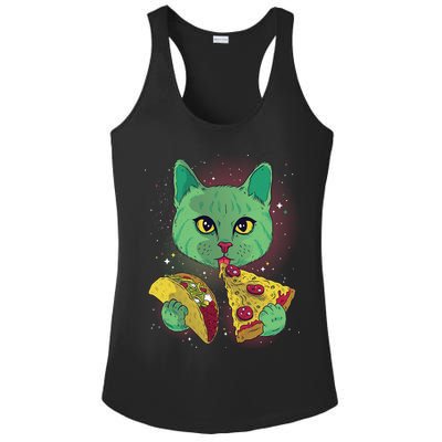 Cosmic Pizza Taco Space Cat Ladies PosiCharge Competitor Racerback Tank