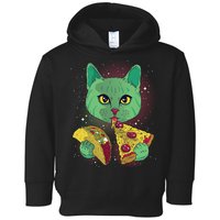 Cosmic Pizza Taco Space Cat Toddler Hoodie