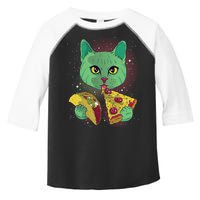Cosmic Pizza Taco Space Cat Toddler Fine Jersey T-Shirt