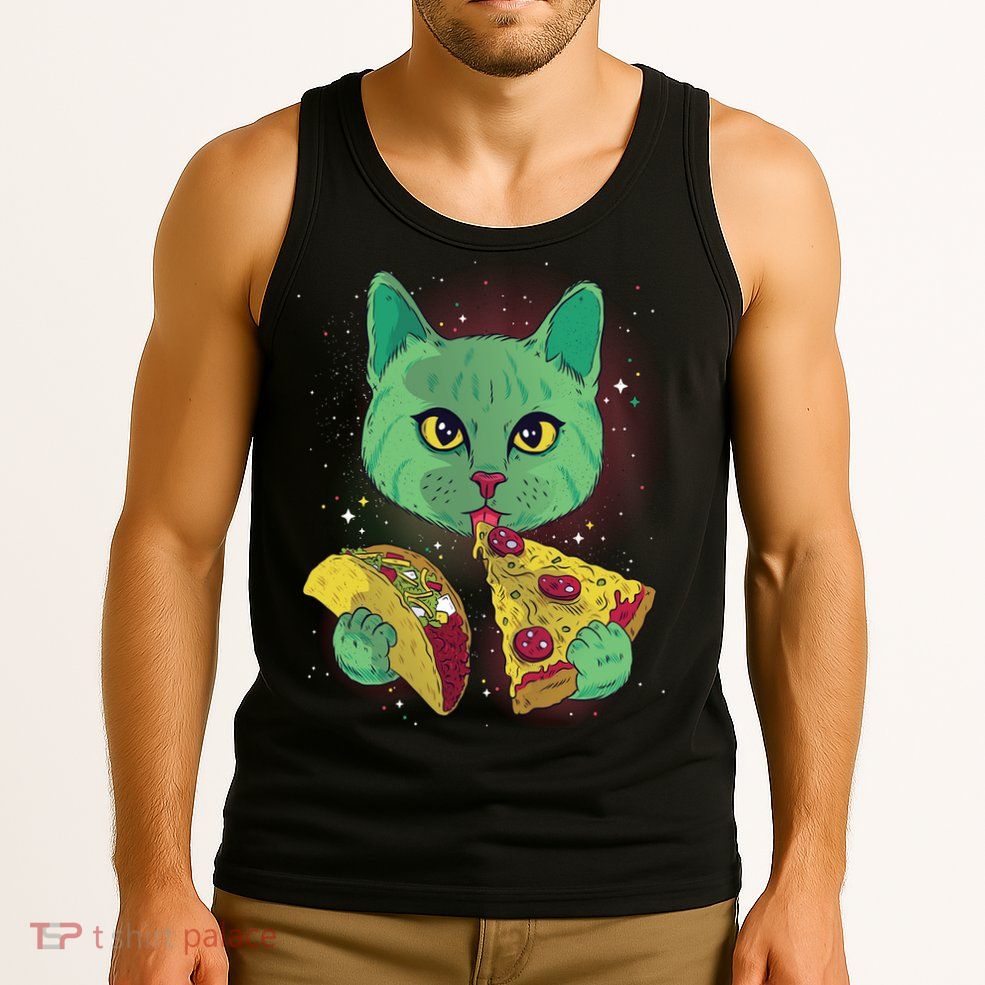 Cosmic Pizza Taco Space Cat Tank Top
