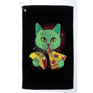 Cosmic Pizza Taco Space Cat Platinum Collection Golf Towel