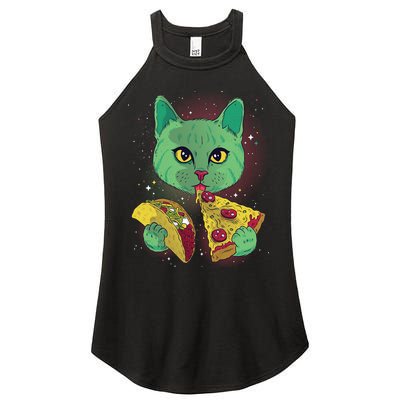 Cosmic Pizza Taco Space Cat Women's Perfect Tri Rocker Tank